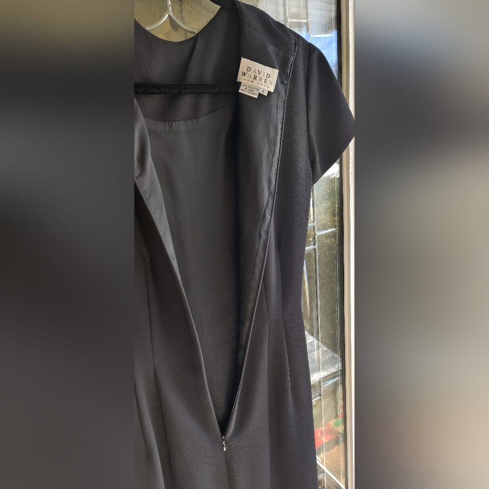 Chic Black Midi Women's Dress David Warren Size 6 - Picture 6 of 10